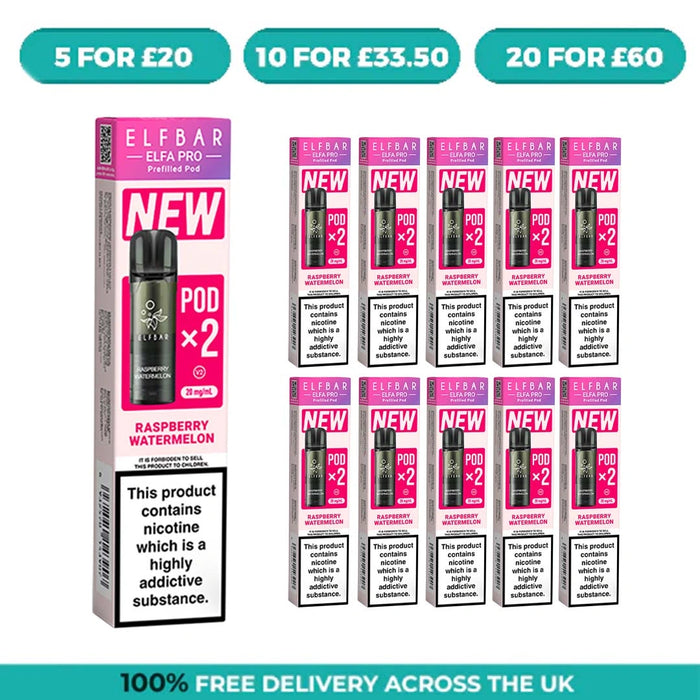 Raspberry Watermelon Elfa Pro Prefilled Pods by Elf Bar