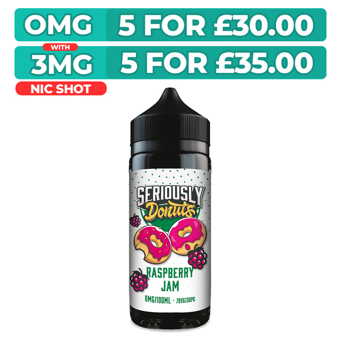 Seriously Donuts Raspberry Jam 100ml Shortfill E-Liquid