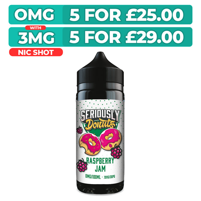 Raspberry Jam 100ml Shortfill E-Liquid By  Seriously Donuts