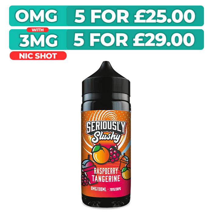 Raspberry Tangerine 100ml Shortfill E-Liquid By Seriously Slushy