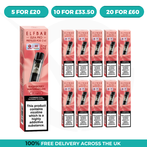 Raspberry Watermelon Elfa Pro Prefilled Pods by Elf Bar