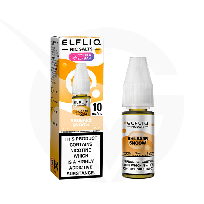 Rhubarb Snoow 10ml Elfliq Nic Salt E-Liquid by Elf Bar