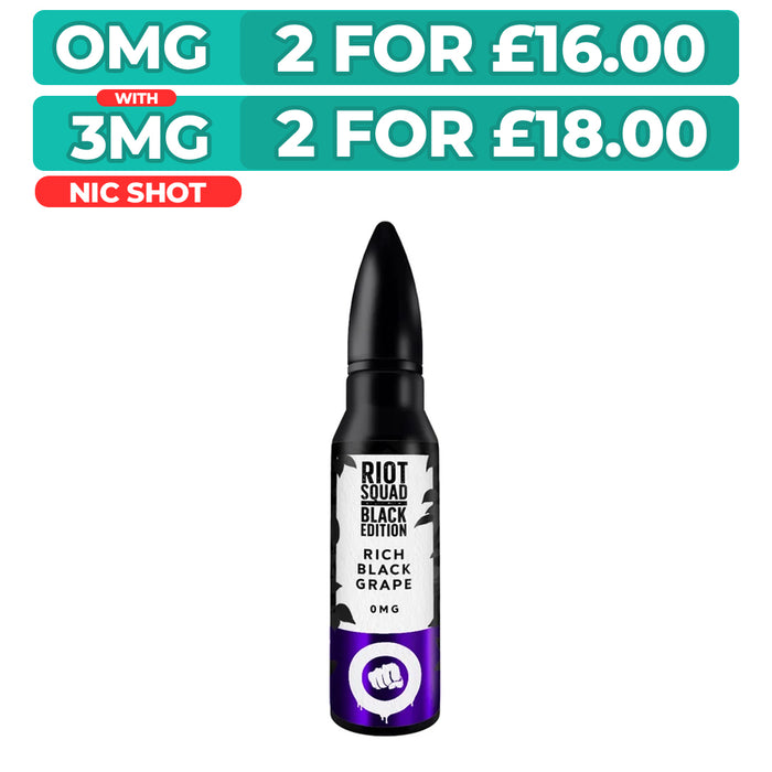 Rich Black Grape 50ml Shortfill E-Liquid by Riot Squad