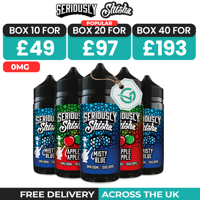 Seriously Shisha 100ml Shortfill Box of 10, 20 & 40