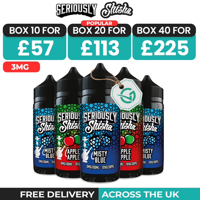 Seriously Shisha 100ml Shortfill Box of 10, 20 & 40