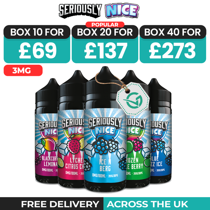 Serioulsy Nice 100ml Shortfill Box of 10, 20 & 40
