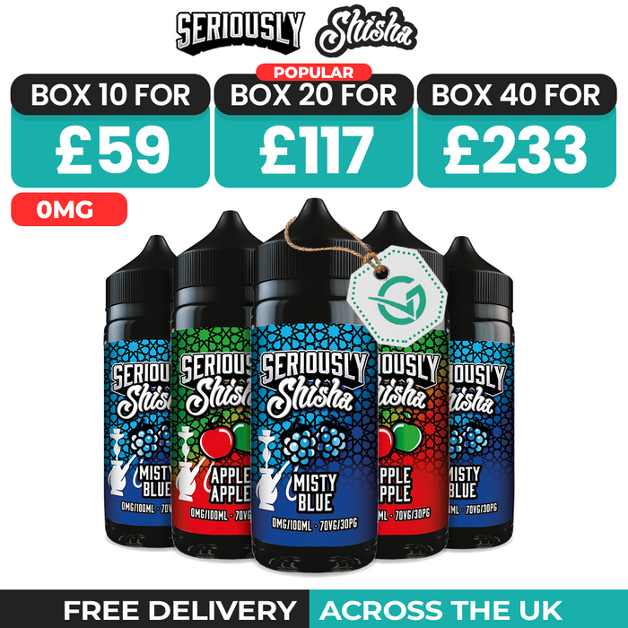 Seriously Shisha 100ml Shortfill Box of 10, 20 & 40