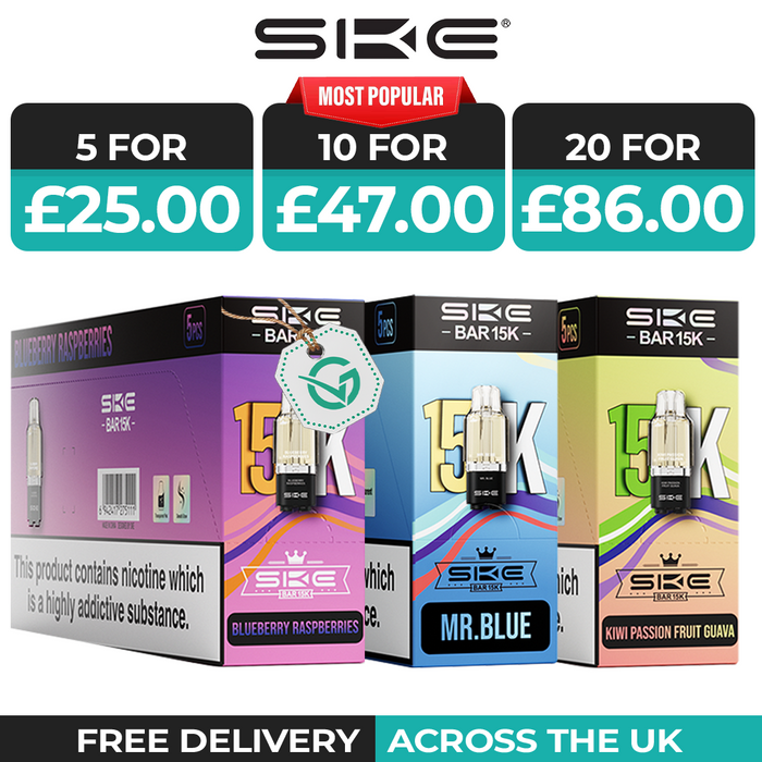 SKE Bar 15k Refill Pods Box of 5 & 10