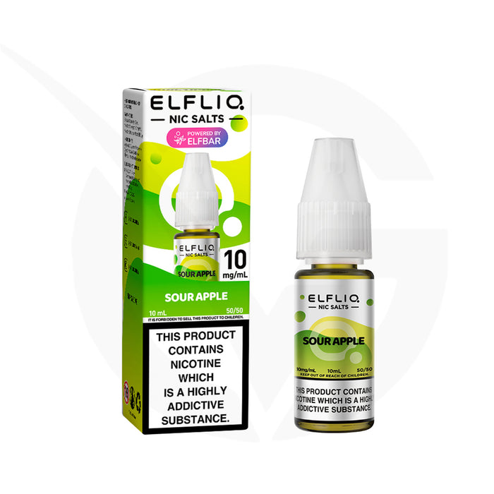 Sour Apple 10ml Elfliq Nic Salt E-Liquid by Elf Bar