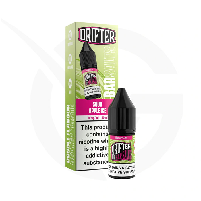 Sour Apple Ice 10ml Nic Salt E-Liquid By Drifter