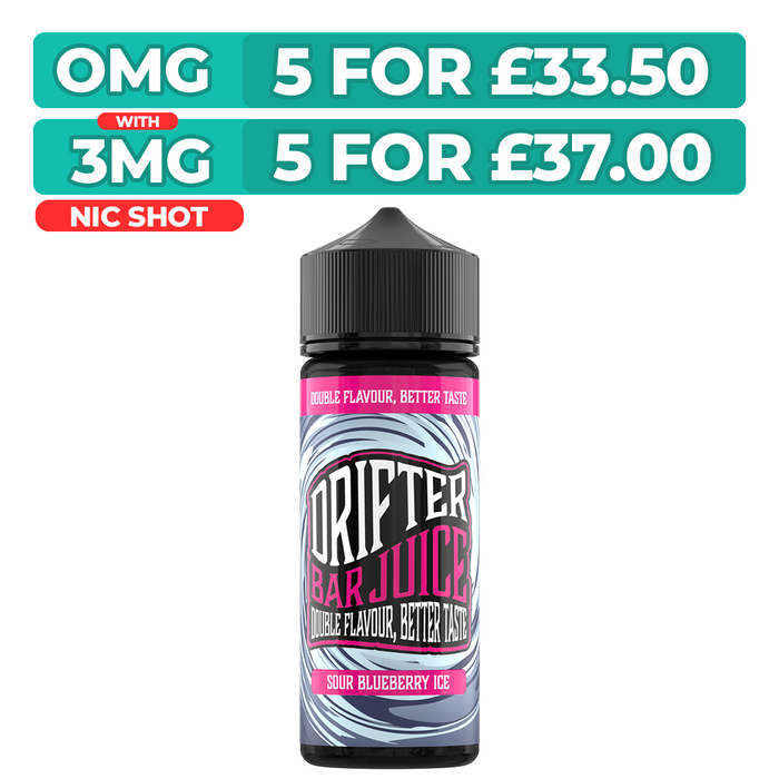 Drifter Bar Juice Sour Blueberry Ice 100ml Shortfill E-Liquid