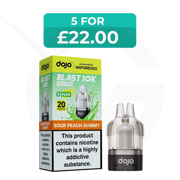Sour Peach Gummy Dojo Blast 10000 Refill Pack