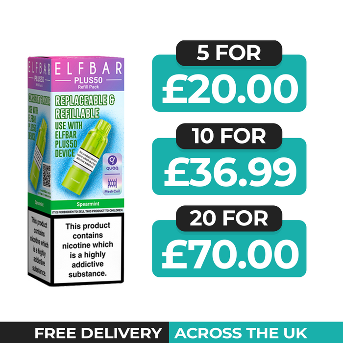 Elf Bar Plus 50 Spearmint Refill Pods