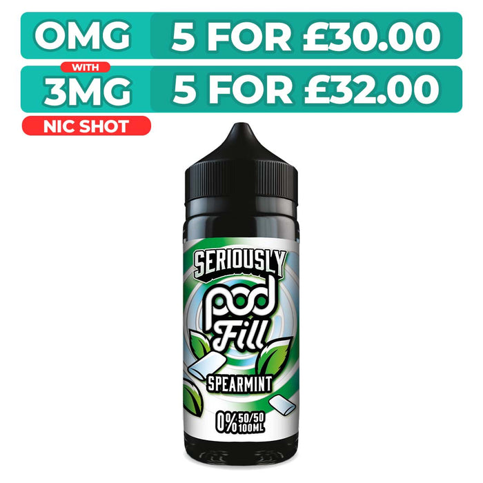 Doozy Seriously Pod Fill Spearmint 100ml Shortfill E-Liquid
