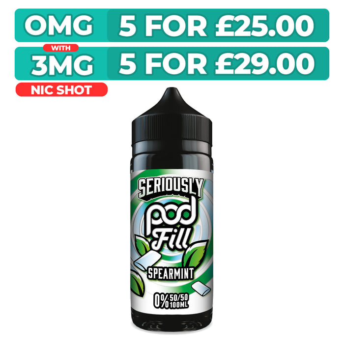 Doozy Seriously Pod Fill Spearmint 100ml Shortfill E-Liquid
