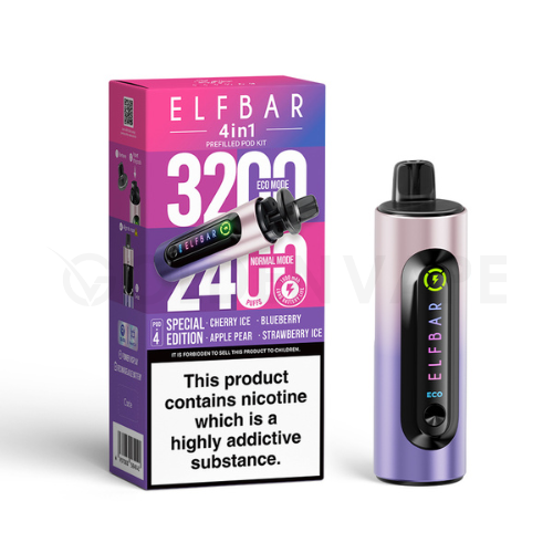 Elf Bar 4 in 1 Pod Vape Kit 3200 Puffs | 3 for 30 Elf Bar 4 in 1 Pod Vape Kit 3200 Puffs | 3 for 30