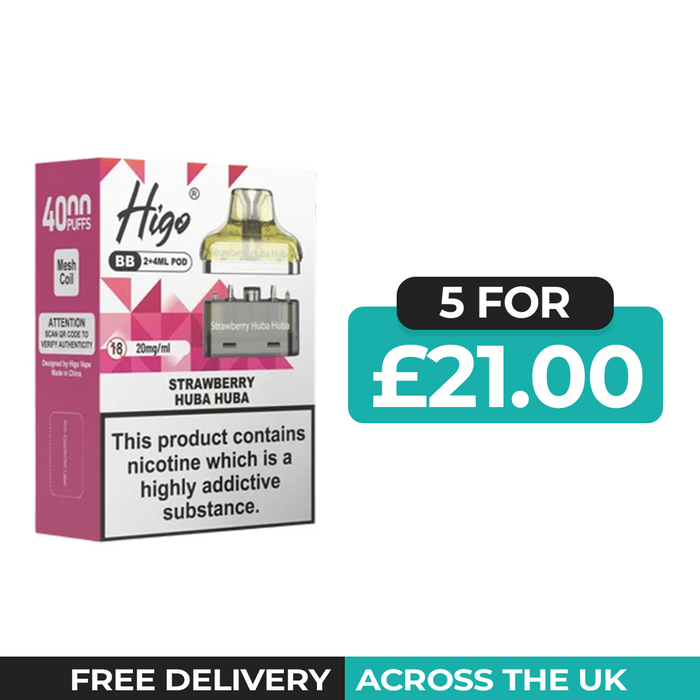 Higo BB 4000 Strawberry Huba Huba Refill Pods