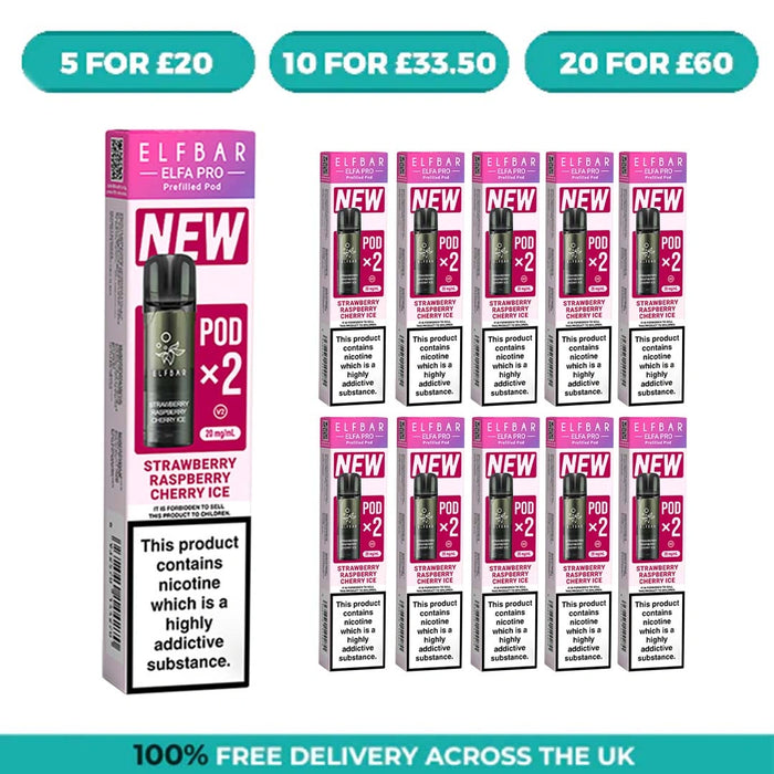 Strawberry Raspberry Cherry Ice Elfa Pro Prefilled Pods by Elf Bar