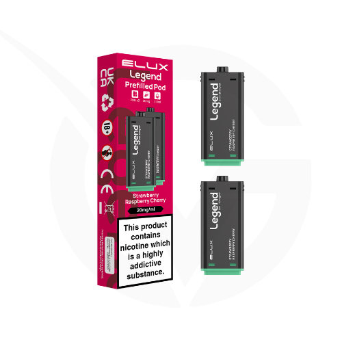 Strawberry Raspberry Cherry Elux Legend 1500 2in1 Prefilled Pods
