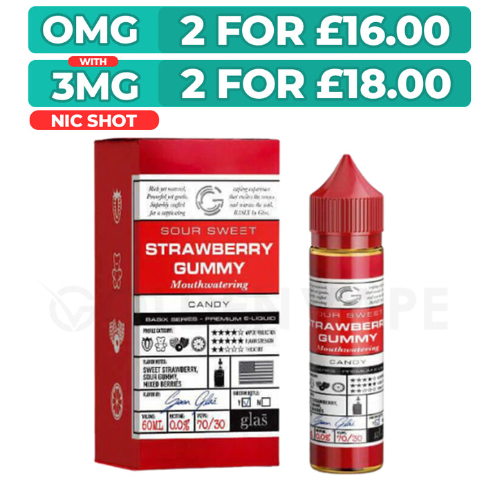 Strawberry Gummy 50ml Shortfill E-Liquid By Glas