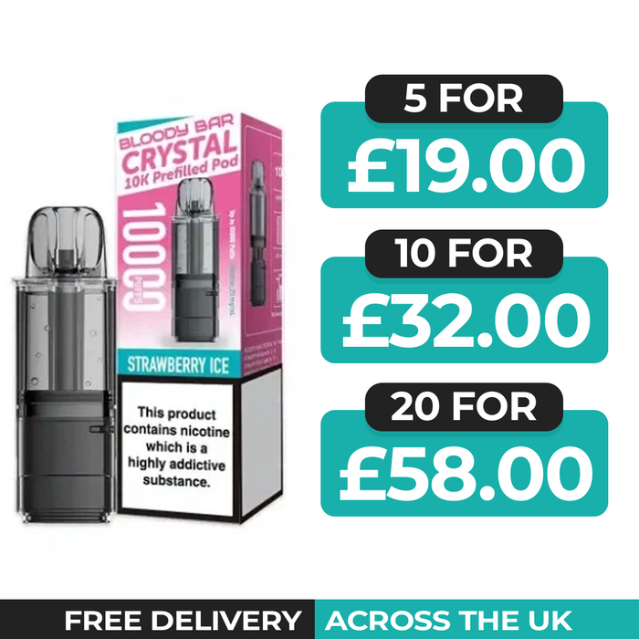 Bloody Bar Crystal 10k Strawberry Ice Refill Pods