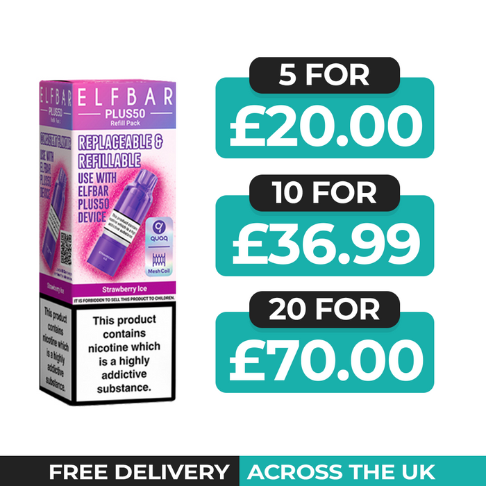 Elf Bar Plus 50 Strawberry Ice Refill Pods