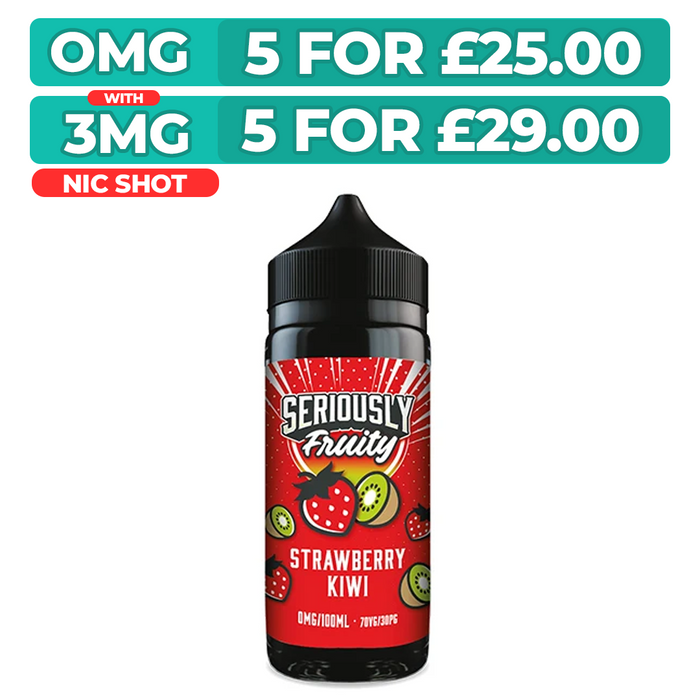 Strawberry Kiwi 100ml Shortfill E-Liquid By Seriously Fruity