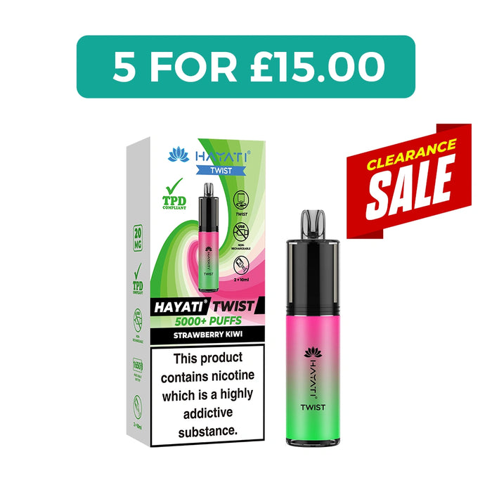 Hayati Twist 5000 5K Puffs Vape Kit at Best Price | 5 for 15 (3 each) Hayati Twist 5000 5K Puffs Vape Kit at Best Price | 5 for 15 (3 each)