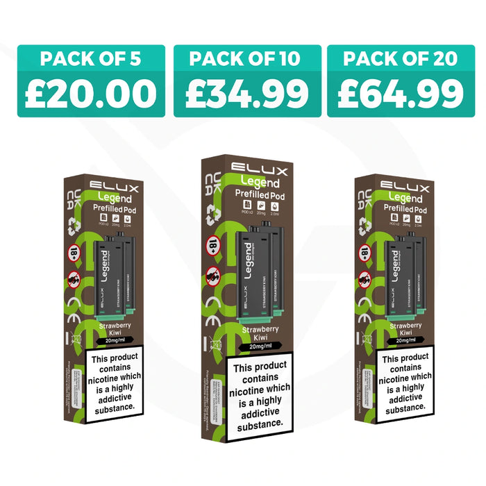 Strawberry Kiwi Elux Legend 1500 2in1 Prefilled Pods