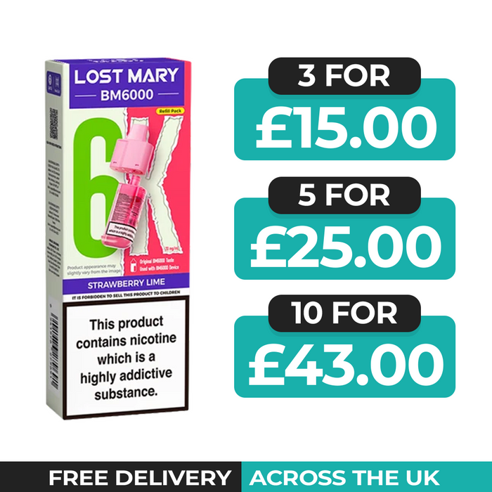 Lost Mary BM6000 Strawberry Lime Prefilled Refill Pods