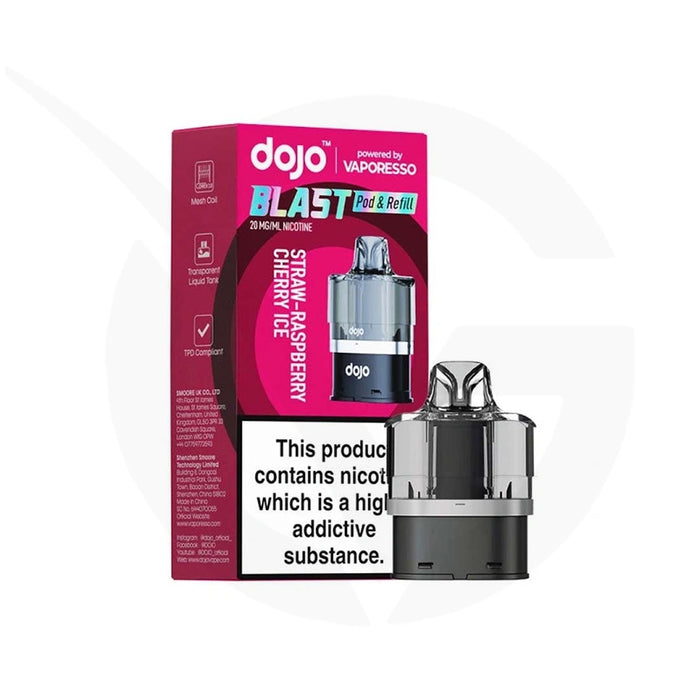 Straw-Raspberry Cherry Ice Dojo Blast 6000 Refill Pack