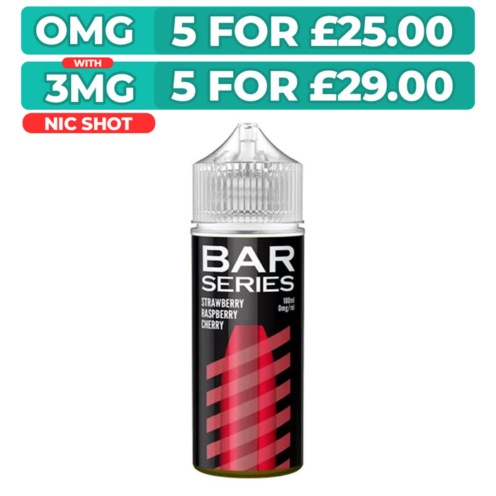 Strawberry Raspberry Cherry 100ml Shortfill E-liquid by Bar Series