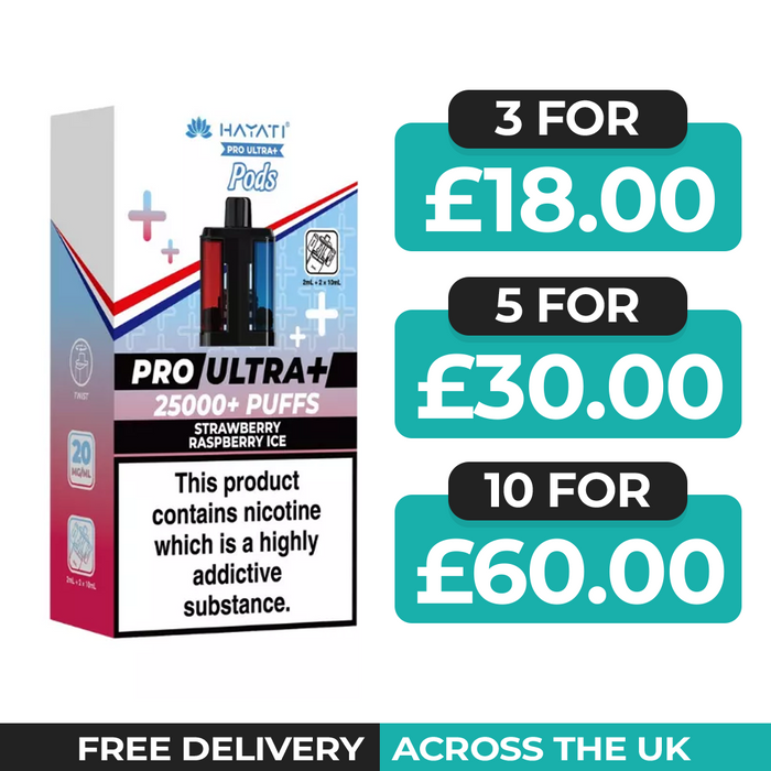 Hayati Pro Ultra Plus 25000 Strawberry Raspberry Ice Refill Pods