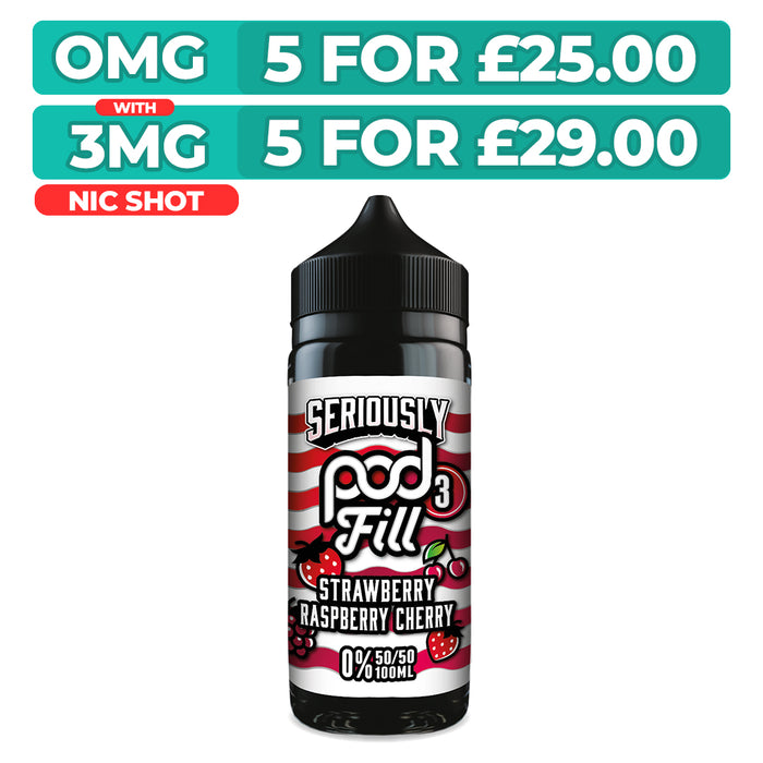 Doozy Seriously Pod Fill 3 Strawberry Raspberry Cherry 100ml Shortfill E-Liquid
