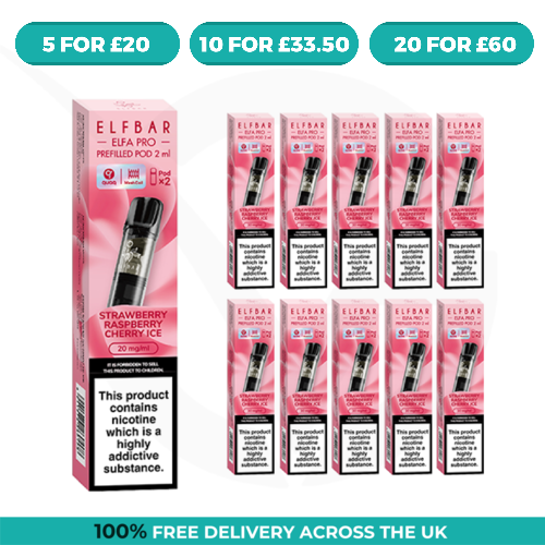 Strawberry Raspberry Cherry Ice Elfa Pro Prefilled Pods by Elf Bar