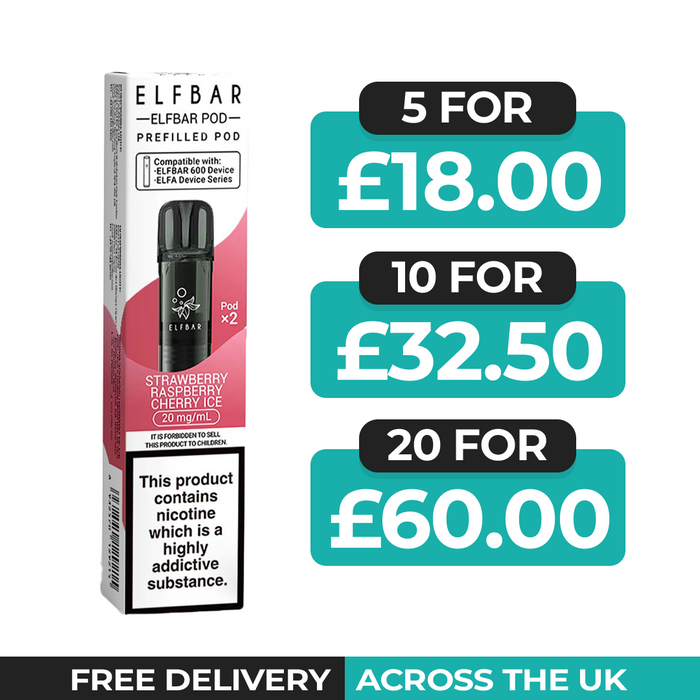 Elf Bar 600 Strawberry Raspberry Cherry Ice Preflled Pods