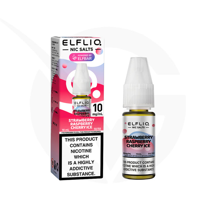 Strawberry Raspberry Cherry Ice 10ml Elfliq Nic Salt E-Liquid by Elf Bar