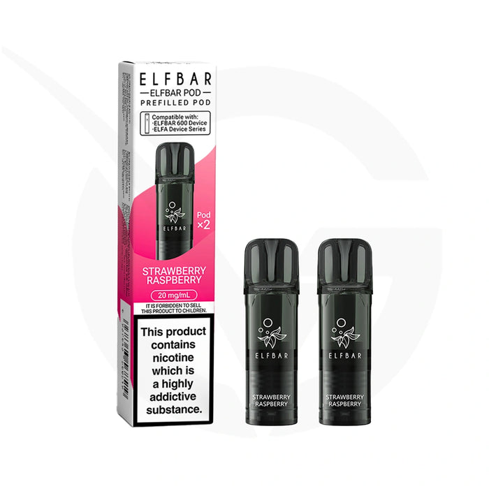 Strawberry Raspberry Prefilled Pods By Elf Bar 600
