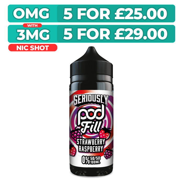 Doozy Seriously Pod Fill Strawberry Raspberry 100ml Shortfill E-Liquid