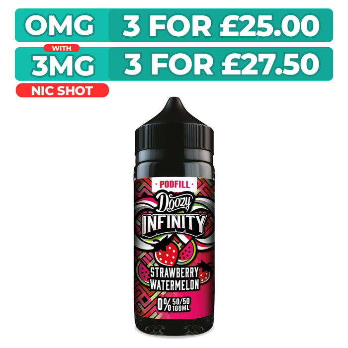 Strawberry Watermelon 50/50 100ml Shortfill Doozy Infinity Pod Fill