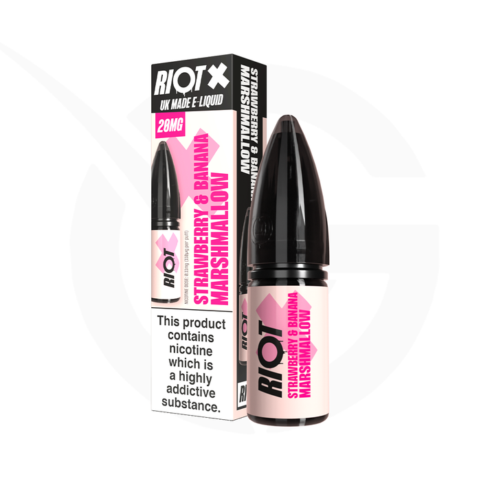 Strawberry & Banana Marshmallow Nic Salt E-Liquid By Riot X