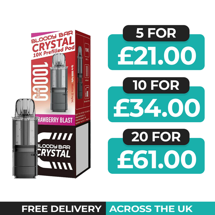 Bloody Bar Crystal 10k Strawberry Blast Refill Pods