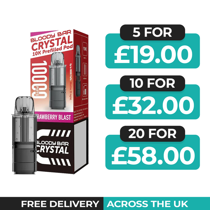 Bloody Bar Crystal 10k Strawberry Blast Refill Pods