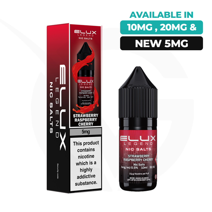 Strawberry Raspberry Cherry 10ml Nic Salt E-Liquid By Elux Legend