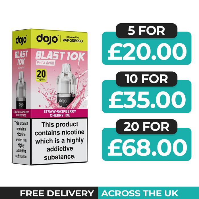 Vaporesso Dojo Blast 10k Straw-Raspberry Cherry Ice Refill Pods