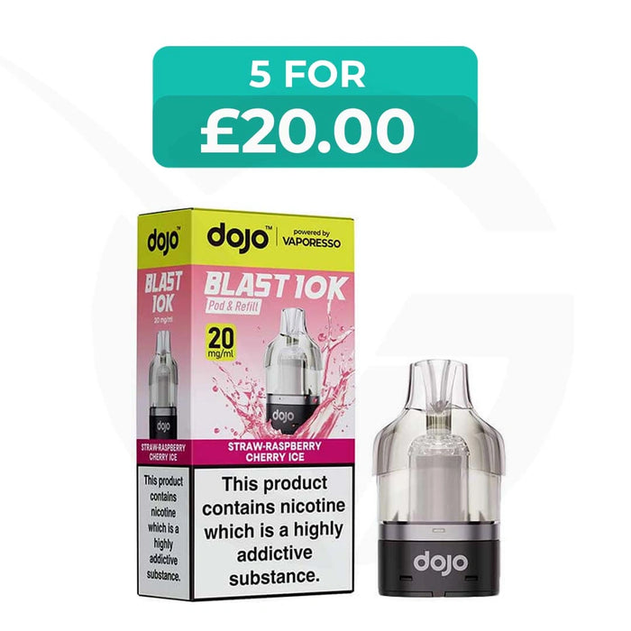 Straw-Raspberry Cherry Ice Dojo Blast 10000 Refill Pack