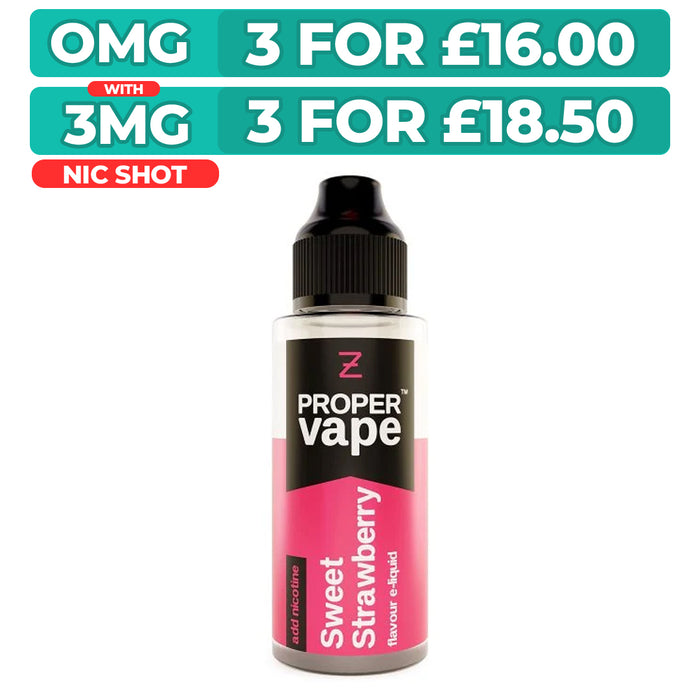 Sweet Strawberry 100ml Shortfill E-Liquid by Proper Vape
