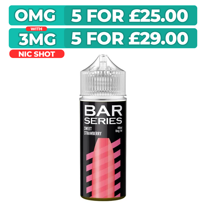 Sweet Strawberry 100ml Shortfill E-liquid by Bar Series