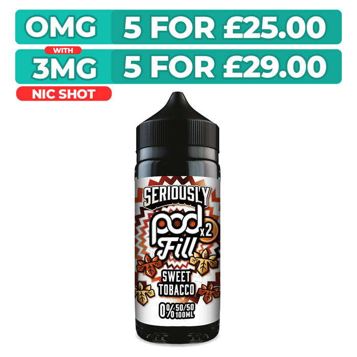 Doozy Seriously Pod Fill X2 Sweet Tobacco 100ml Shortfill E-Liquid