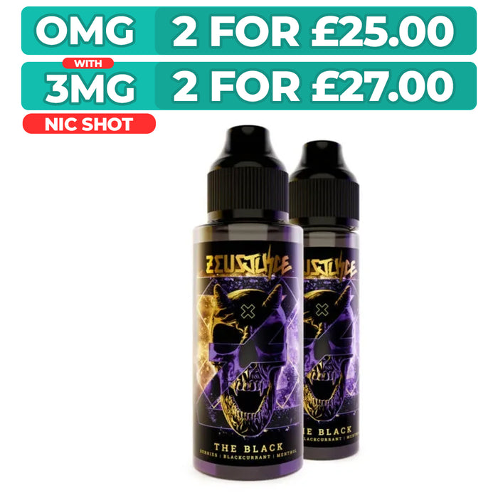 The Black 100ml Shortfill E-Liquid by Zeus Juice